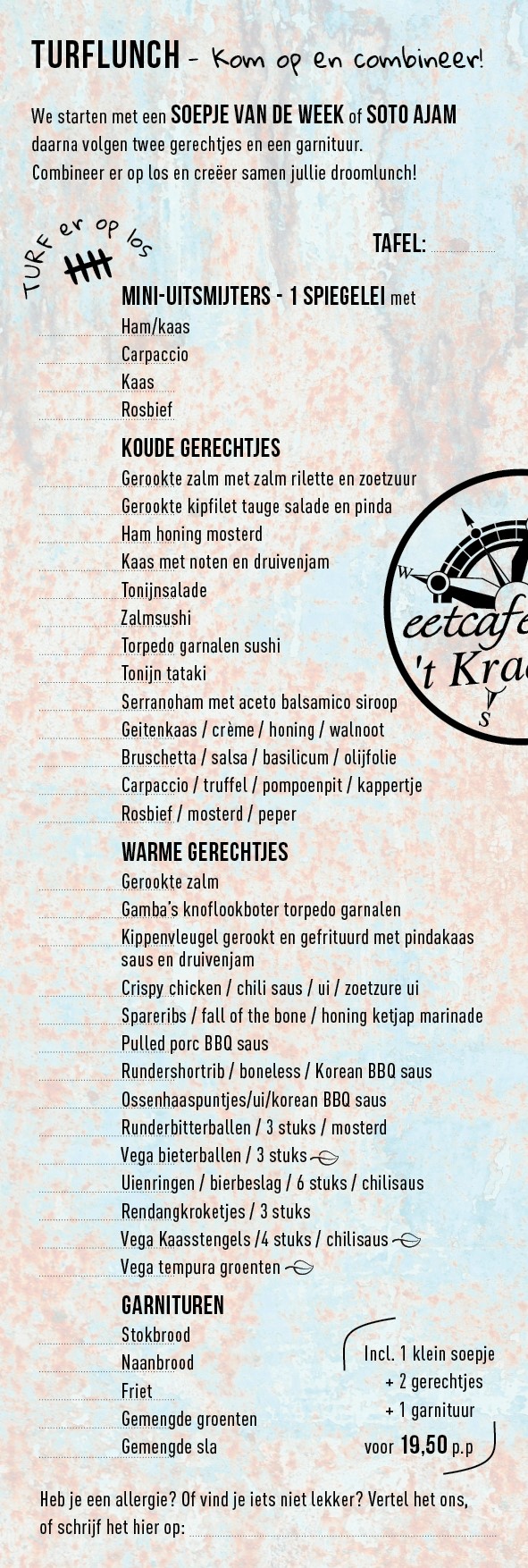 Lunchkaart Eetcafé 't Kraantje